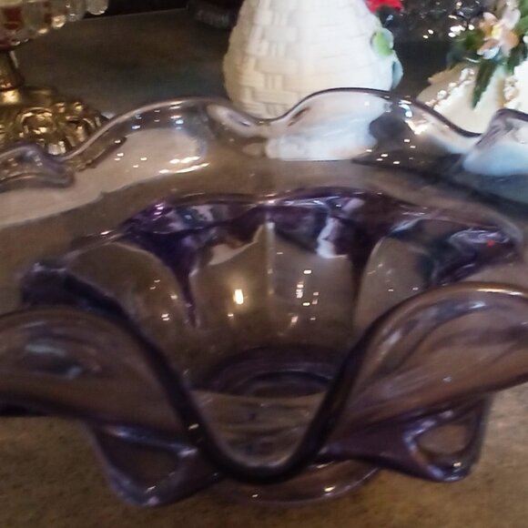 Purple Glass Compote - Picture 5 of 8